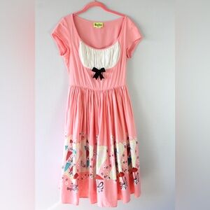 Pinup rockabilly Girl Clothing Magic of Mary Blair Umbrella Print Dress size lg